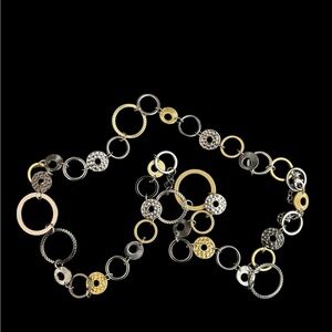 Lia Sophia Mixed Metal Circle Link Necklace - Gold & Silver Necklace